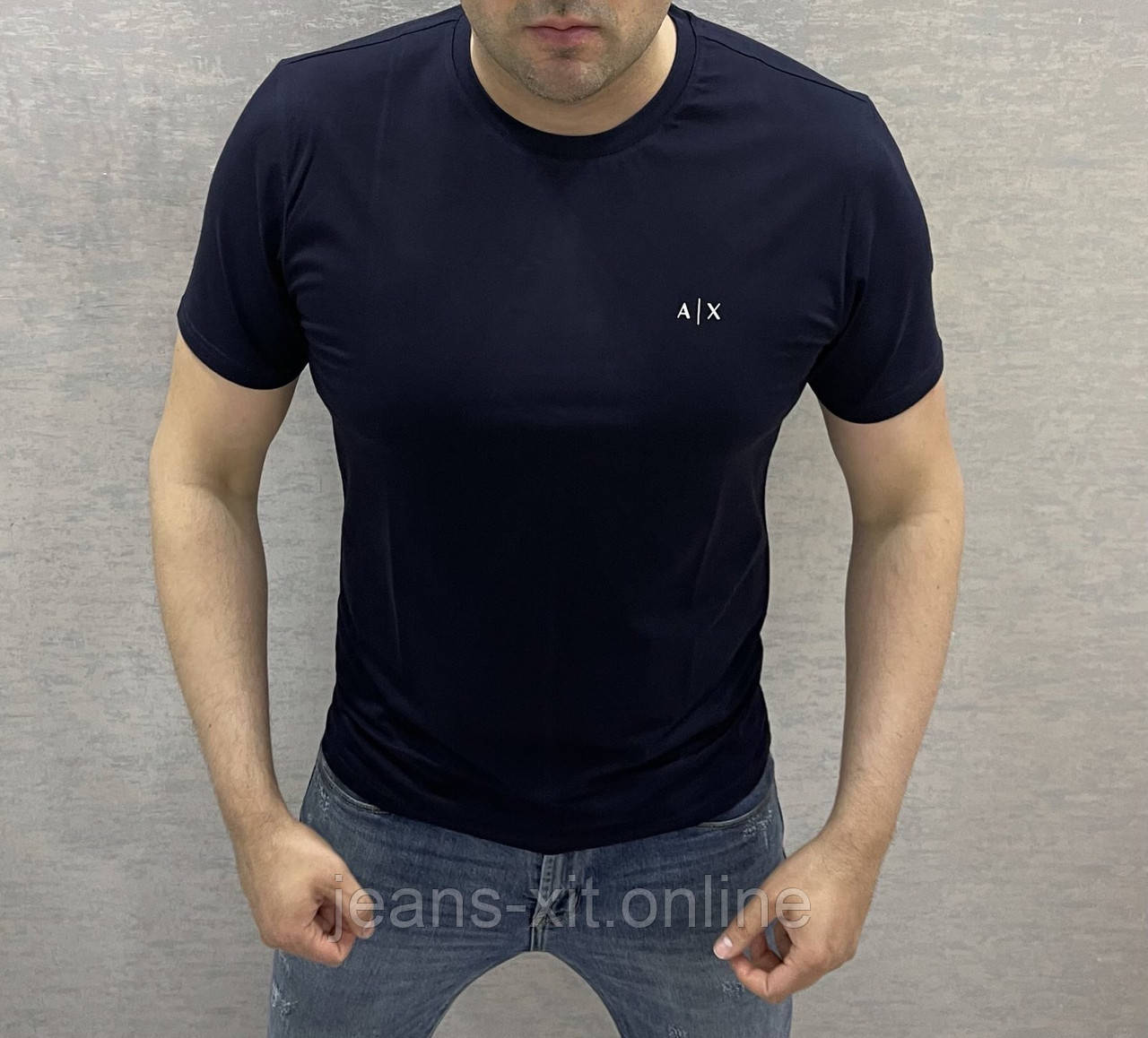 Футболка чоловіча 54(р) сіра 335052 Armani КНР Літо-D 54, темно-синя