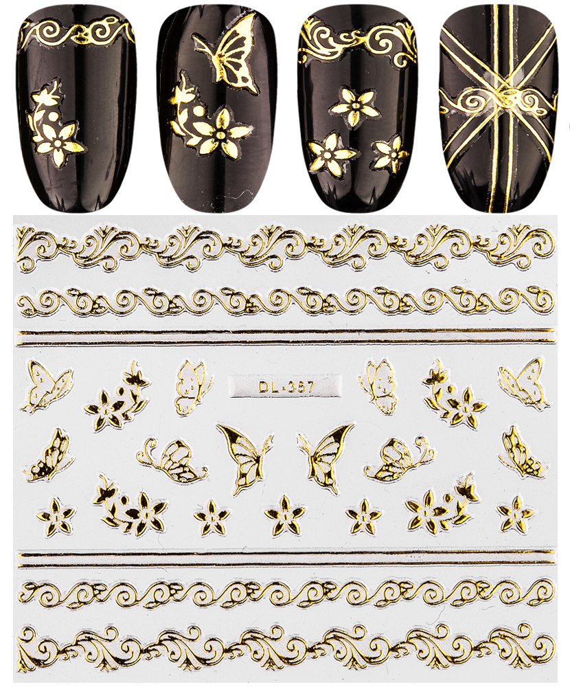 Наклейки 3d 3D, DL357 золото