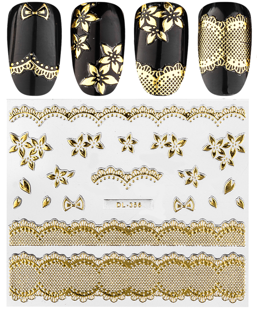 Наклейки 3d 3D, DL356 золото