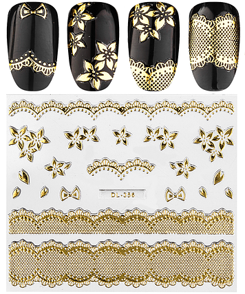 Наклейки 3d 3D, DL356 золото, фото 1