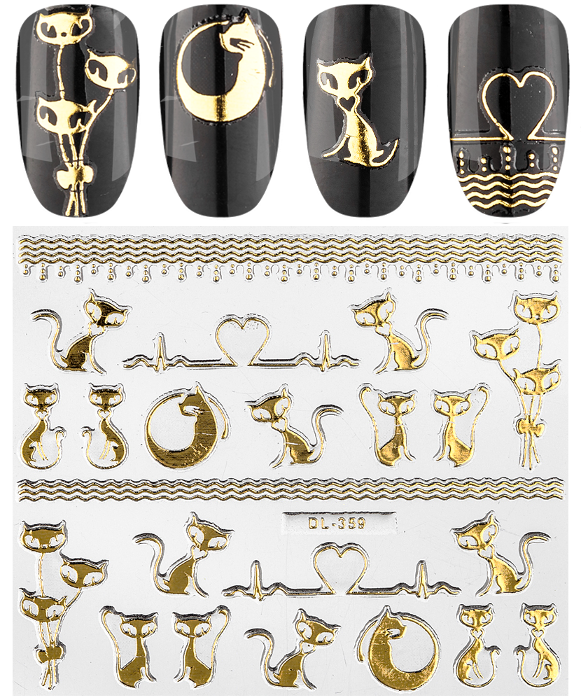 Наклейки 3d 3D, DL359 золото