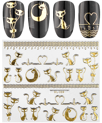 Наклейки 3d 3D, DL359 золото, фото 1