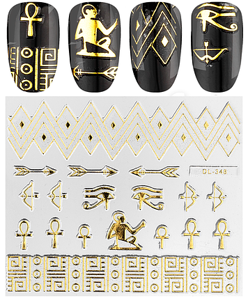 Наклейки 3d 3D, DL348 золото, фото 1