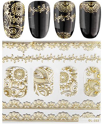 Наклейки 3d 3D, DL353 золото, фото 1