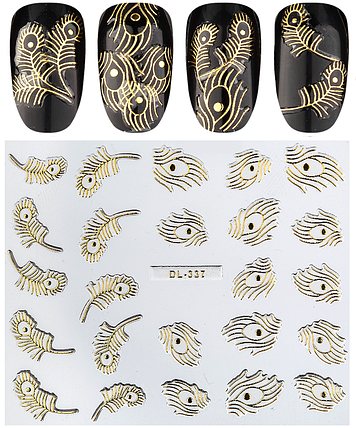 Наклейки 3d 3D, DL337 золото, фото 1