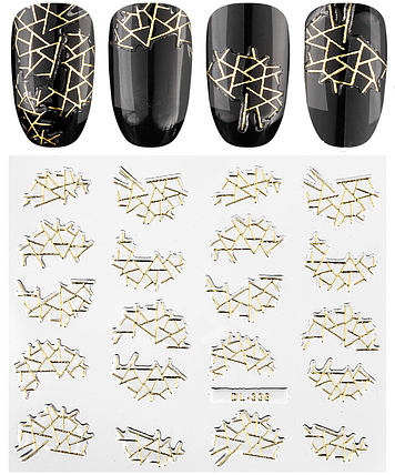 Наклейки 3d 3D, DL338 золото, фото 1