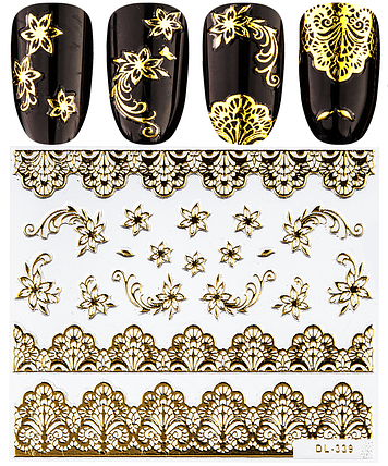 Наклейки 3d 3D, DL339 золото, фото 1