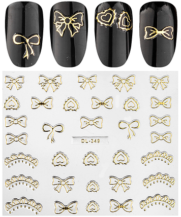 Наклейки 3d 3D, DL349 золото, фото 1