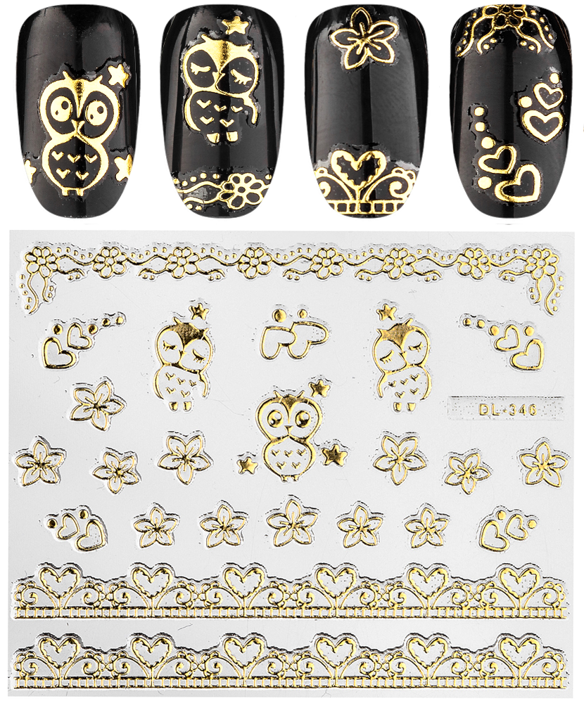 Наклейки 3d 3D, DL346 золото