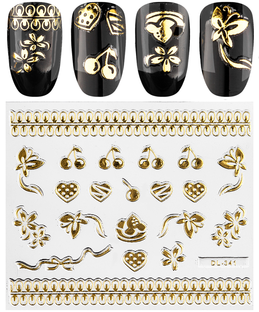 Наклейки 3d 3D, DL341 золото