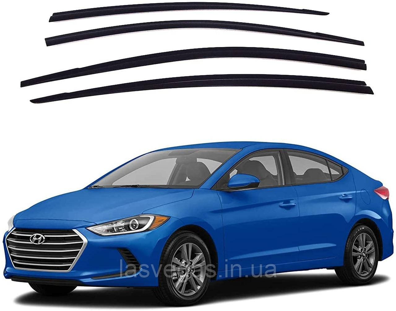 Дефлектори вікон (вітровики) Hyundai Elantra AD 2015-2020 (Autoclover D073)