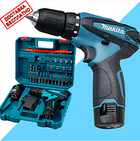 Аккумуляторный шуроповерт Makita DF330DWE 12V 2.A/h с набором инструментов