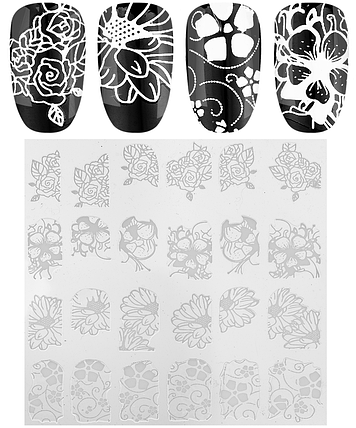 Силіконові наклейки 3D, №LB101 білі, фото 1