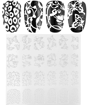 Силіконові наклейки 3D, №LB102 білі, фото 1