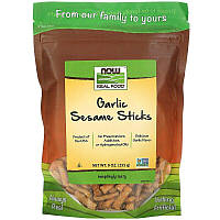 Кунжутні палички NOW Foods, Real Food "Garlic Sesame Sticks" з часником (255 г)