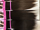 Хвіст на стрічці з штучного волосся з КАНЕКАЛОНУ (шоколад, темно кориневый), фото 3