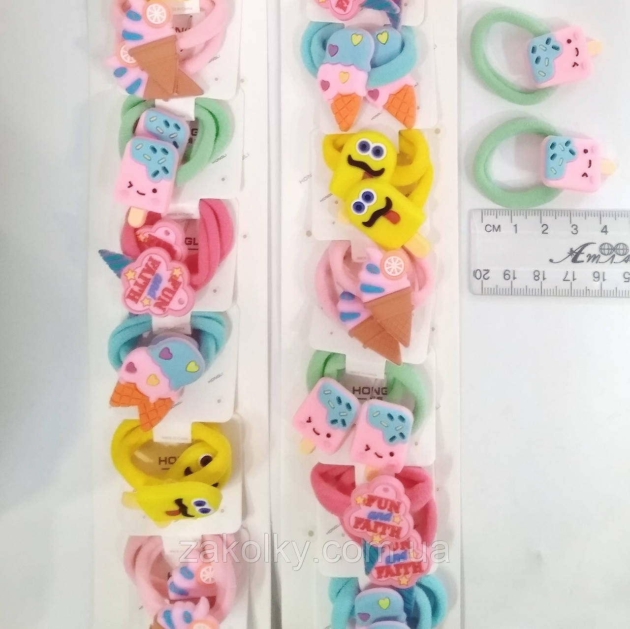 Гумка для волосся (дитяча) "мультяшні мороженки"