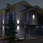 Фасадний архітектурний світильник DH0704 2хGU10 (MR16 без лампи), сірий, для альтанок літніх майданчиків, фото 3