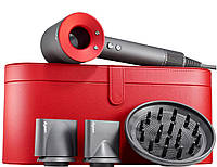 Фен Dyson Supersonic HD03 Red | Nickel Gift Edition with leather case