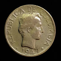Колумбія 20 сентаво, 1947 (срібло)