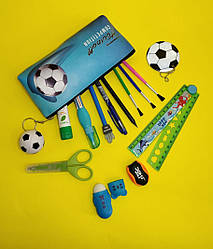 Пенал-косметичка укомплектований 14 предметів для хлопчика, набір для школяра універсальний