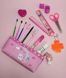 Пенал-косметичка укомплектований 14 предметів для дівчинки, набір для школяра універсальний