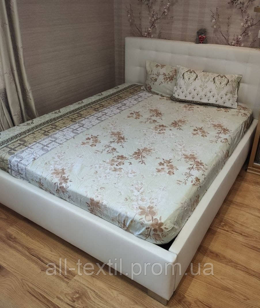 Бавовняний комплект на резинці 180*200 Туреччина Різні кольори оливка