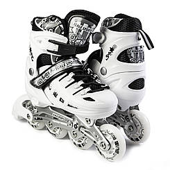 Розсувні ролики SCALE SPORTS LF 905 WHITE, світне колесо, 34-37