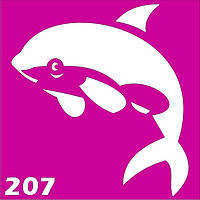 Трафарет дельфин для био-тату хной, блеск тату Boni Kasel № 207