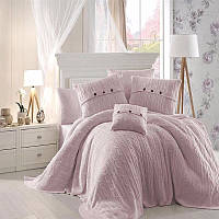 Комплект постельного белья с вязаным покрывалом First Choice Nirvana Excellent 220 * 240см (розовое)