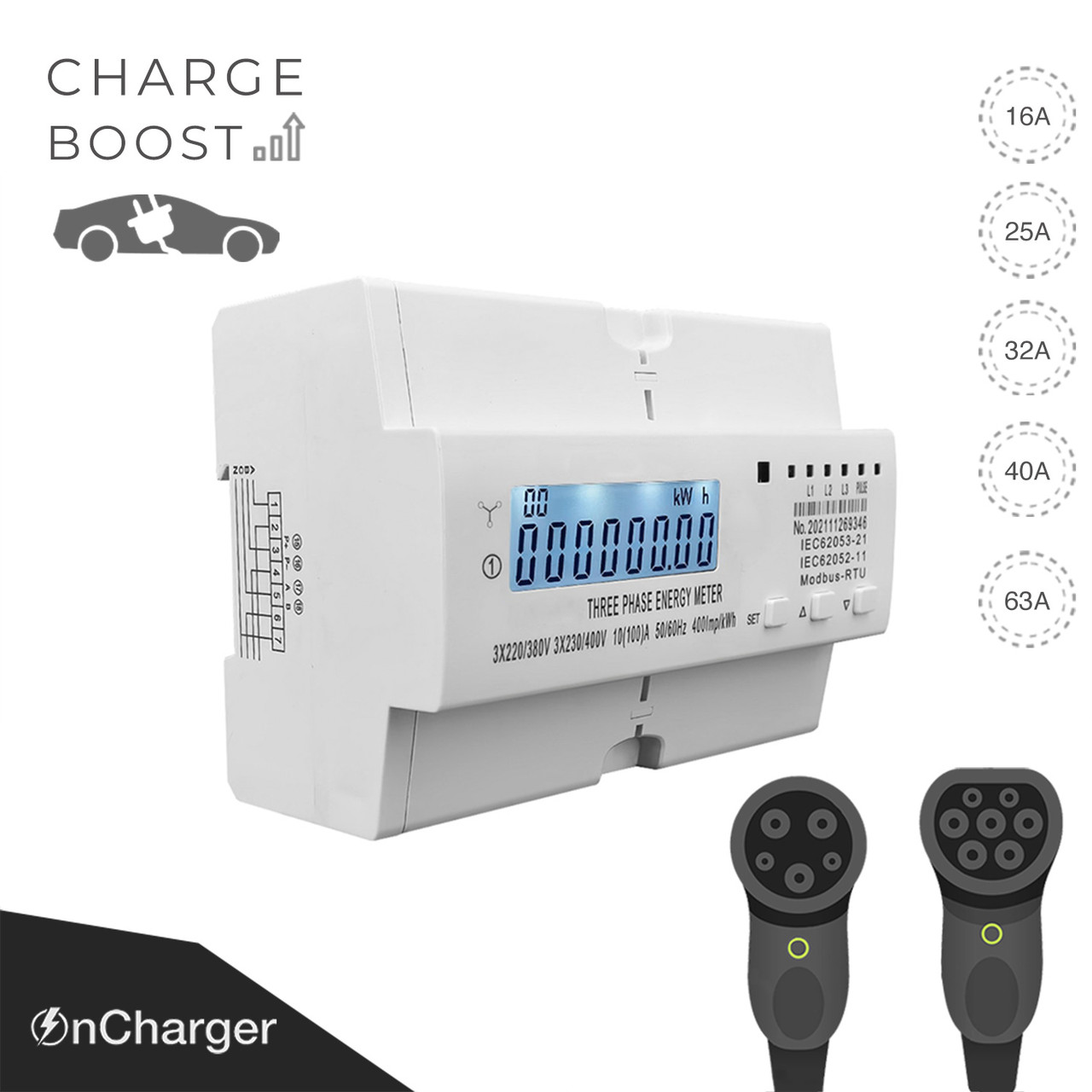 OnCharger Charge Boost Трифазний прискорювач-балансувальник потужності зарядки електромобіля і споживання вдома
