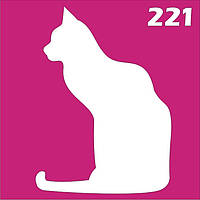 Трафарет кошка для био-тату хной, блеск тату Boni Kasel № 221