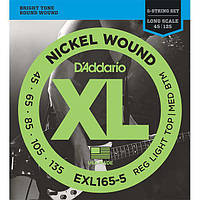 Струны D'Addario EXL165-5 5-String Regular Light Top Medium Bottom 45-135