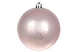 Ялинкова куля 12 см, колір: рожевий перламутр