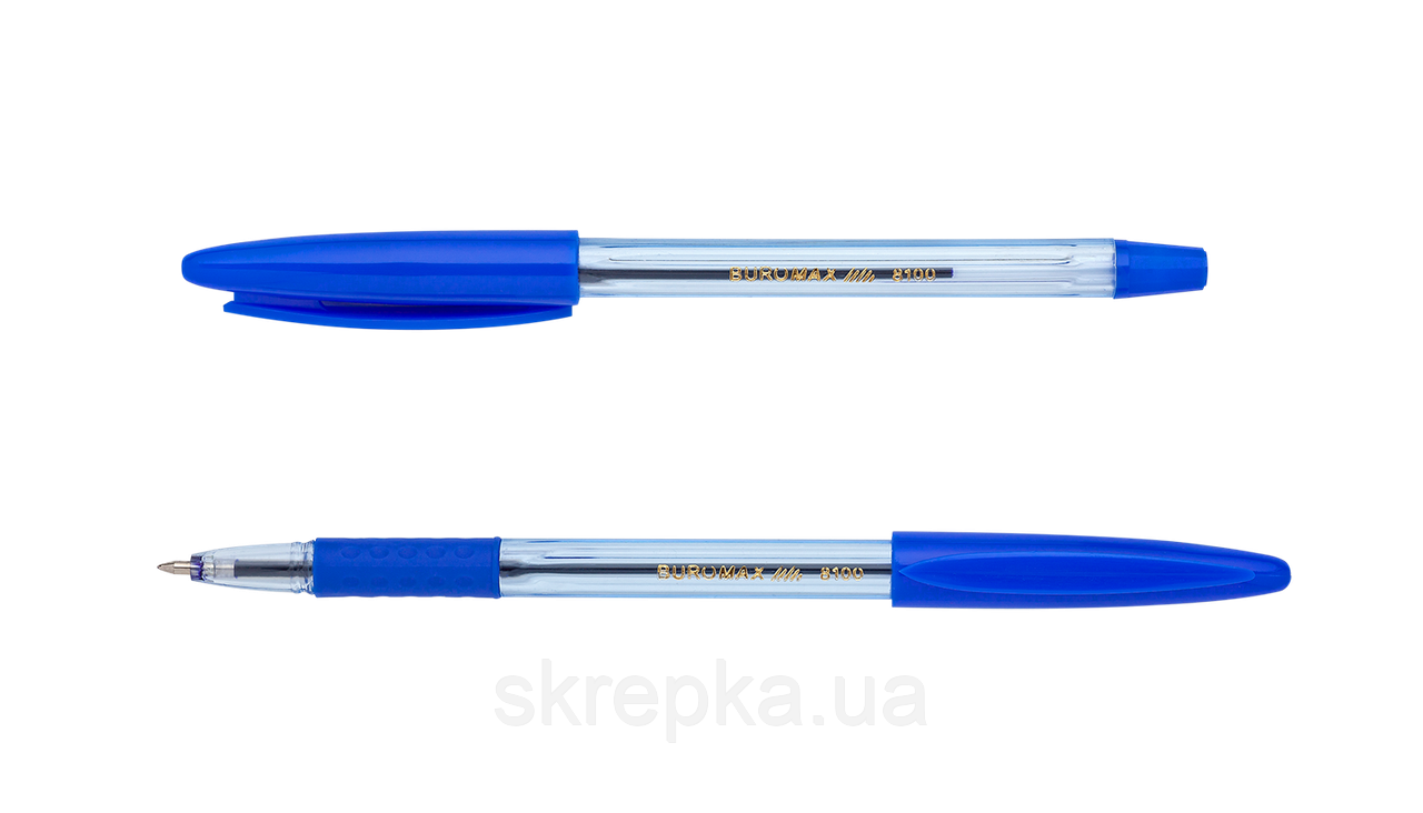 Ручка кулькова Buromax 8100 CLASSIC GRIP 0,7 мм пласт.коро. різ.грип