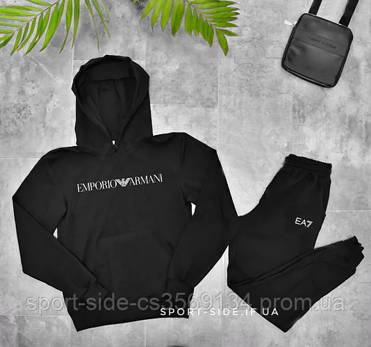 Мужской спортивный костюм Emporio Armani (Армани) черный , толстовка ...