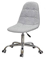 Стул Alex Office cерый К-7 вискоза на колесах с регулировкой высоты дизайн Charles Eames