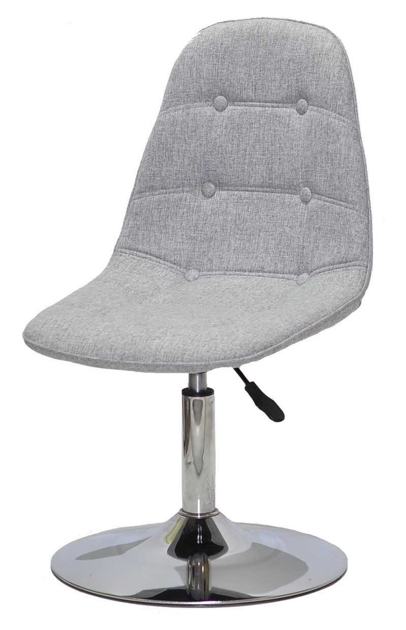 Стілець Alex CH-Base текстиль сірий К-7 віскоза з регулюванням висоти на металевому млинці, без підніжки, фото 1