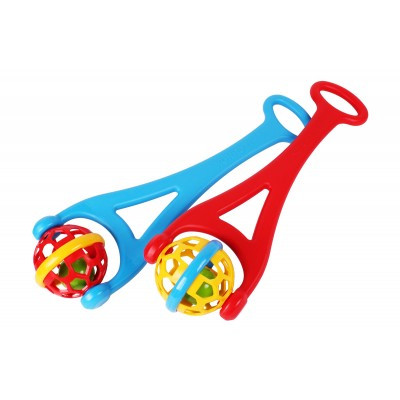 Каталка ТехноК 6986 з м'ячиком зручна ручка дитяча пластикова іграшка для малюків