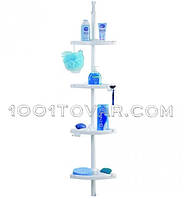 Полиця кутова для ванної Dogus Banyo 006, білий колір на пластиковій трубі