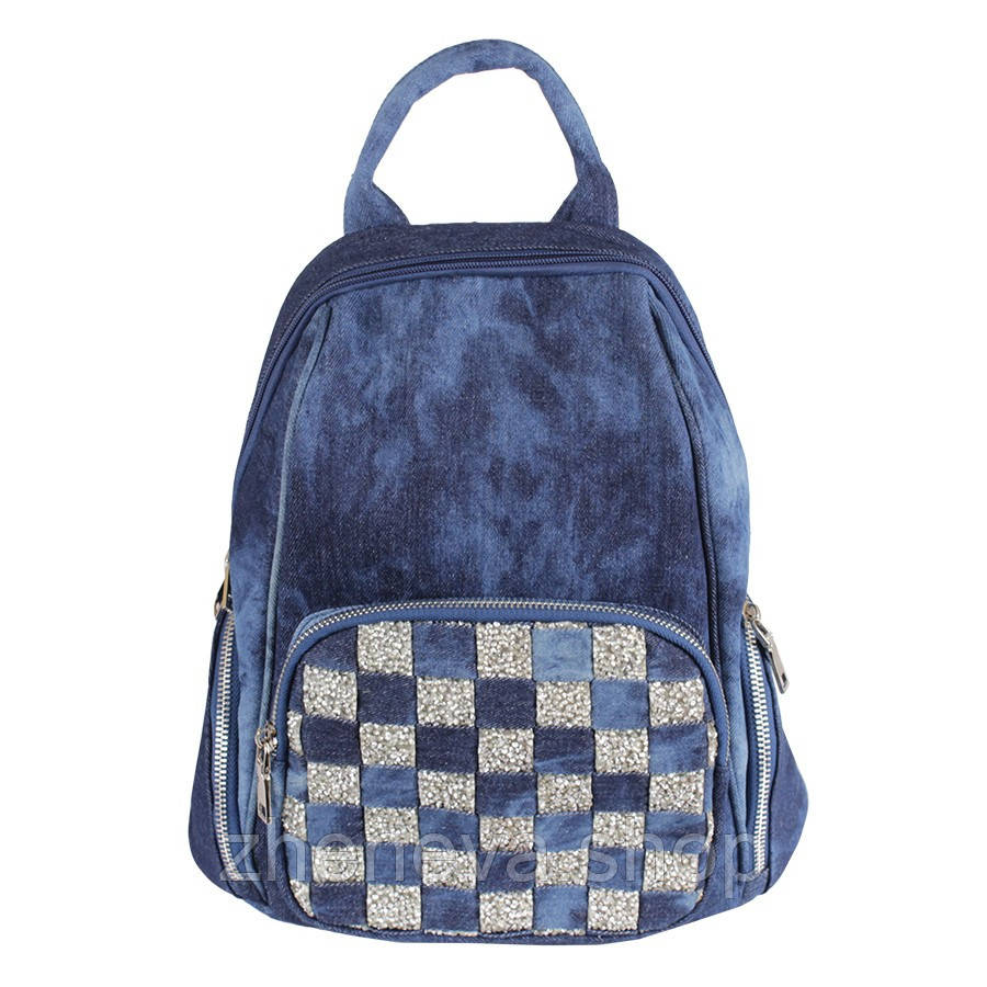 Джинсова стильна сумка рюкзак, фото 1