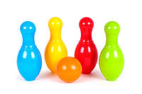 Набір для гри в боулінг ТехноК 4708 іграшка дитяча пластикова розвиваюча 4 кеглі м'яч для дітей