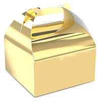 Бонбон'єрка Коробочка картонна золота 115Х115Х65 для цукерок, подарунків 50 шт.