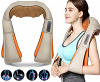 Массажёр роликовый для всего тела с подогревом Massager of Neck Kneading 4 кнопки ! наилучший