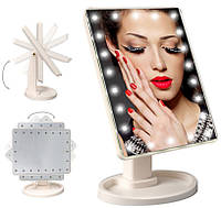 Зеркало для макияжа с 22 LED подсветкой сенсорная регулировка UKC Large Mirror белый! наилучший