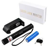 Лазерная указка до 1000мВт зеленый лазер 532nm аккумулятор 1х18650 Laser 303 Green! наилучший