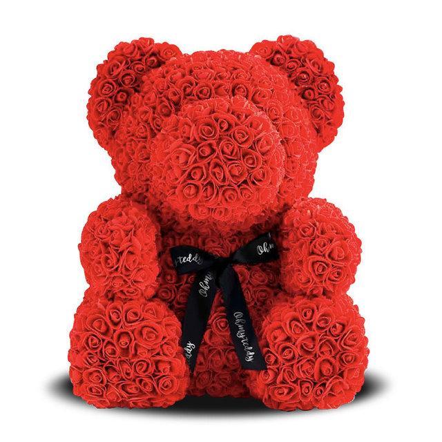 Мишка из алых 3D роз в подарочной упаковке медведь Тедди Красный! наилучший - фото 3 - id-p1449978541