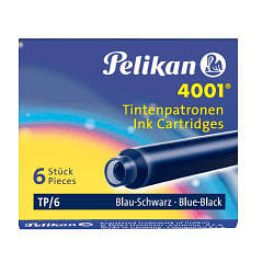 Картриджі чорнильні Pelikan 4001 TP/6 Blue-Black 6 штук, короткі, колір синьо-чорний, 301184