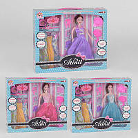 Лялька WX 78-1 "Гардероб", 3 види, сукні, аксесуари, в коробці