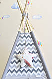 Палатка Вігвами дитячий з Великими пір'їнами, Індивідуальний набор, Підвіска та прапорці в подарунок, фото 5